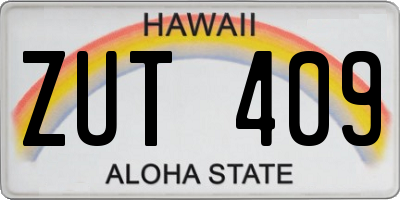 HI license plate ZUT409