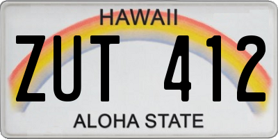 HI license plate ZUT412