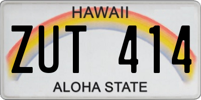 HI license plate ZUT414