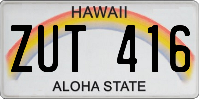 HI license plate ZUT416