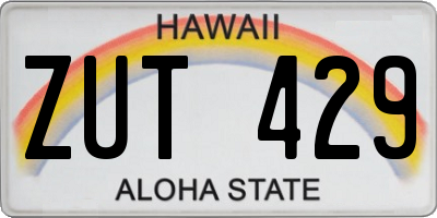 HI license plate ZUT429