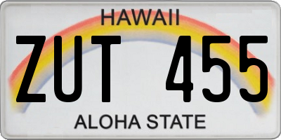 HI license plate ZUT455
