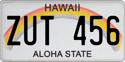 HI license plate ZUT456