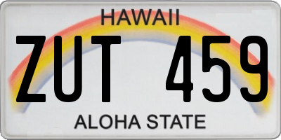 HI license plate ZUT459