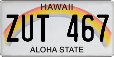 HI license plate ZUT467