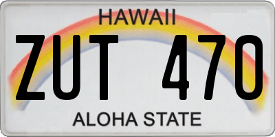 HI license plate ZUT470