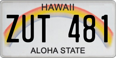 HI license plate ZUT481