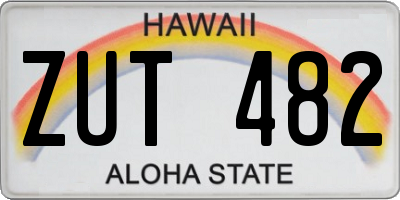 HI license plate ZUT482
