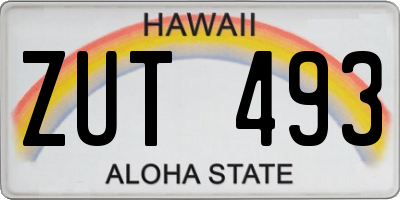 HI license plate ZUT493