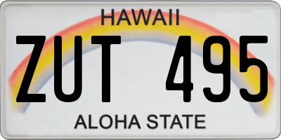 HI license plate ZUT495