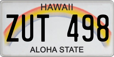 HI license plate ZUT498
