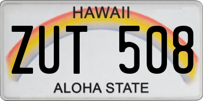 HI license plate ZUT508