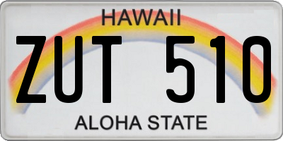 HI license plate ZUT510