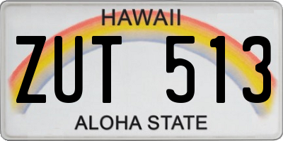 HI license plate ZUT513