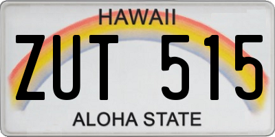 HI license plate ZUT515