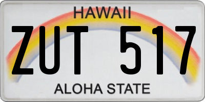 HI license plate ZUT517