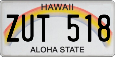 HI license plate ZUT518