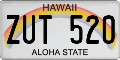 HI license plate ZUT520