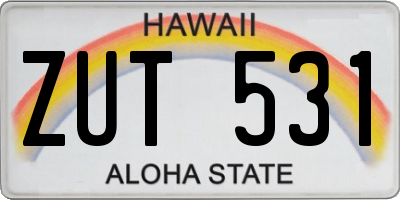 HI license plate ZUT531