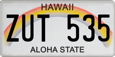HI license plate ZUT535