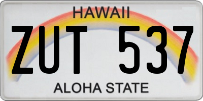 HI license plate ZUT537