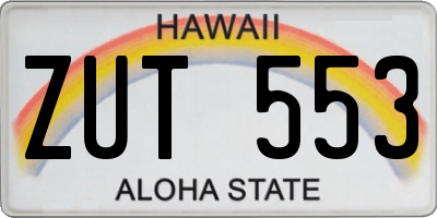 HI license plate ZUT553