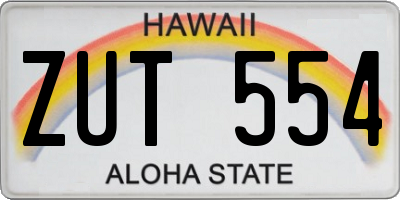 HI license plate ZUT554