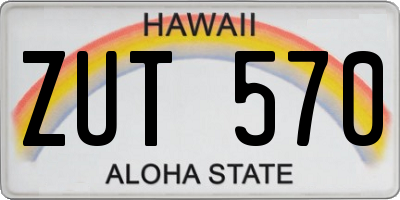 HI license plate ZUT570