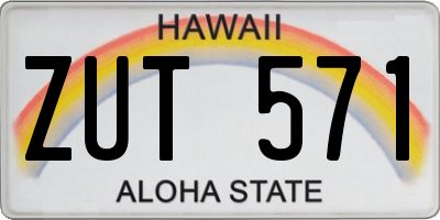HI license plate ZUT571
