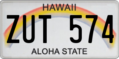 HI license plate ZUT574