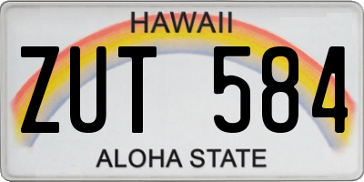 HI license plate ZUT584