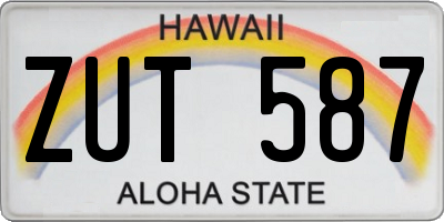 HI license plate ZUT587
