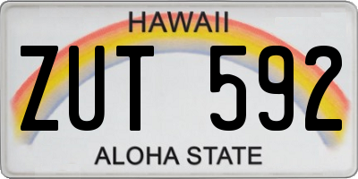 HI license plate ZUT592