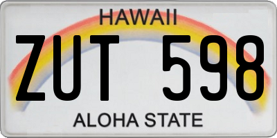 HI license plate ZUT598
