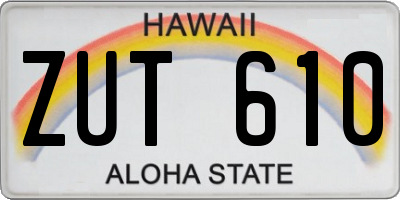 HI license plate ZUT610