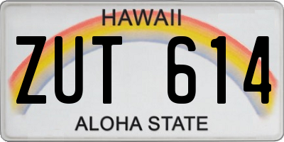 HI license plate ZUT614