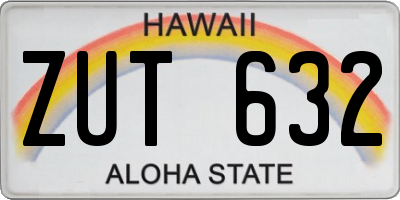 HI license plate ZUT632