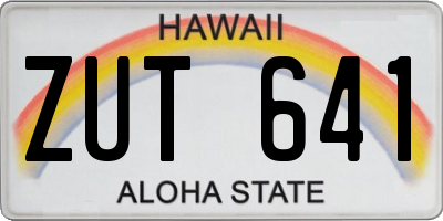 HI license plate ZUT641