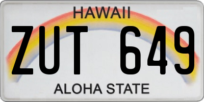 HI license plate ZUT649