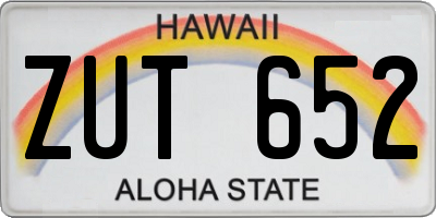 HI license plate ZUT652