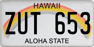 HI license plate ZUT653