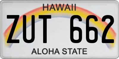 HI license plate ZUT662