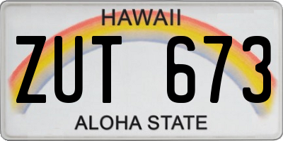HI license plate ZUT673