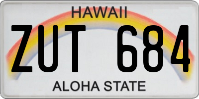 HI license plate ZUT684