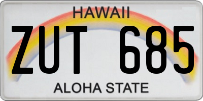 HI license plate ZUT685