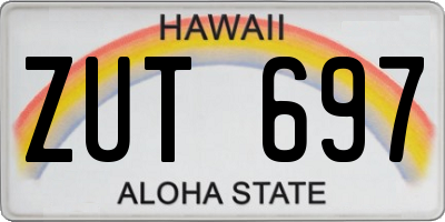 HI license plate ZUT697