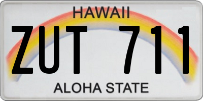 HI license plate ZUT711