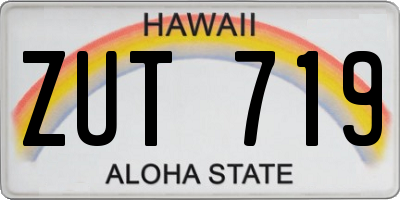 HI license plate ZUT719