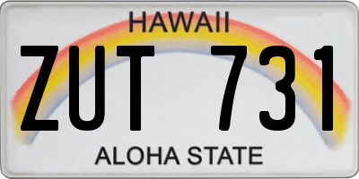 HI license plate ZUT731