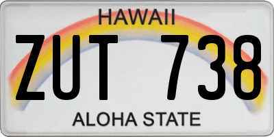 HI license plate ZUT738